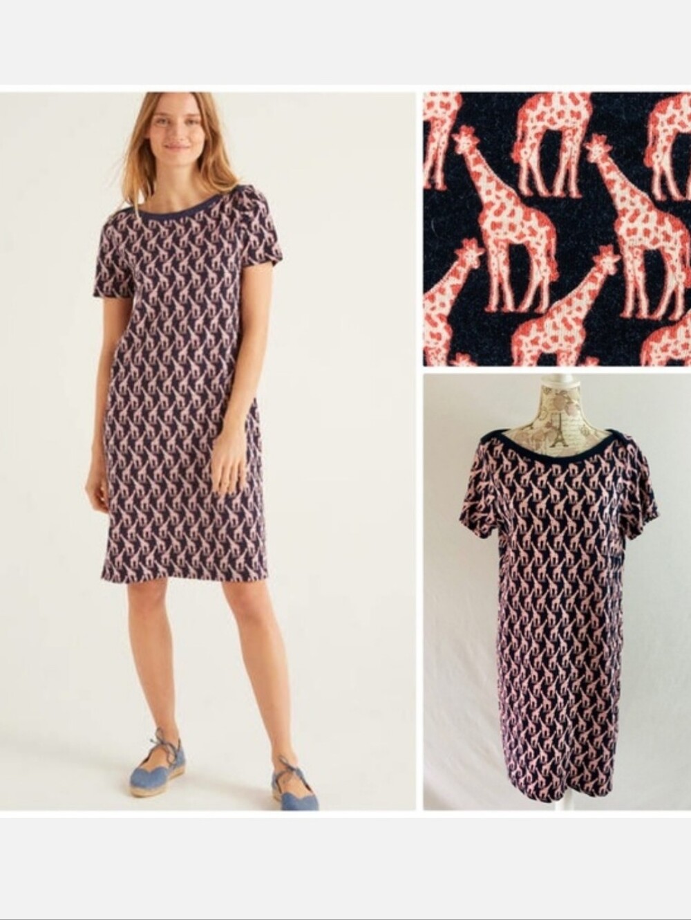 Boden Sz 10 Giraffe Print Dress Euc